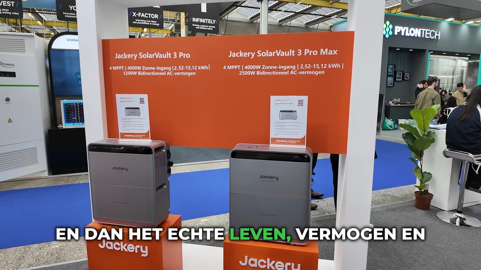 Vergelijkingsbord met de specificaties van de SolarVault 3 Pro en Pro Max