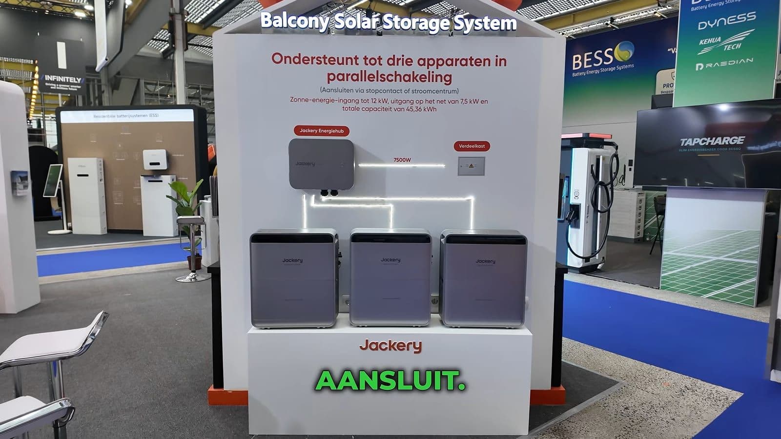 Drie Jackery SolarVault units gekoppeld met de Energyhub