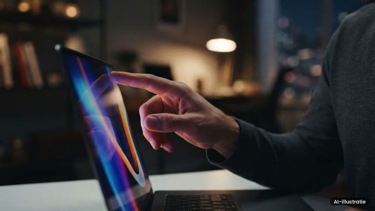AI-illustratie bij: Gerucht: Apple toont woensdag eerste MacBook Pro met oled-touchscreen
