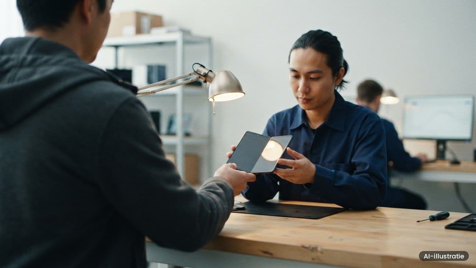 AI-illustratie bij: Apple erkent schermprobleem iPhone Duo en regelt vervanging