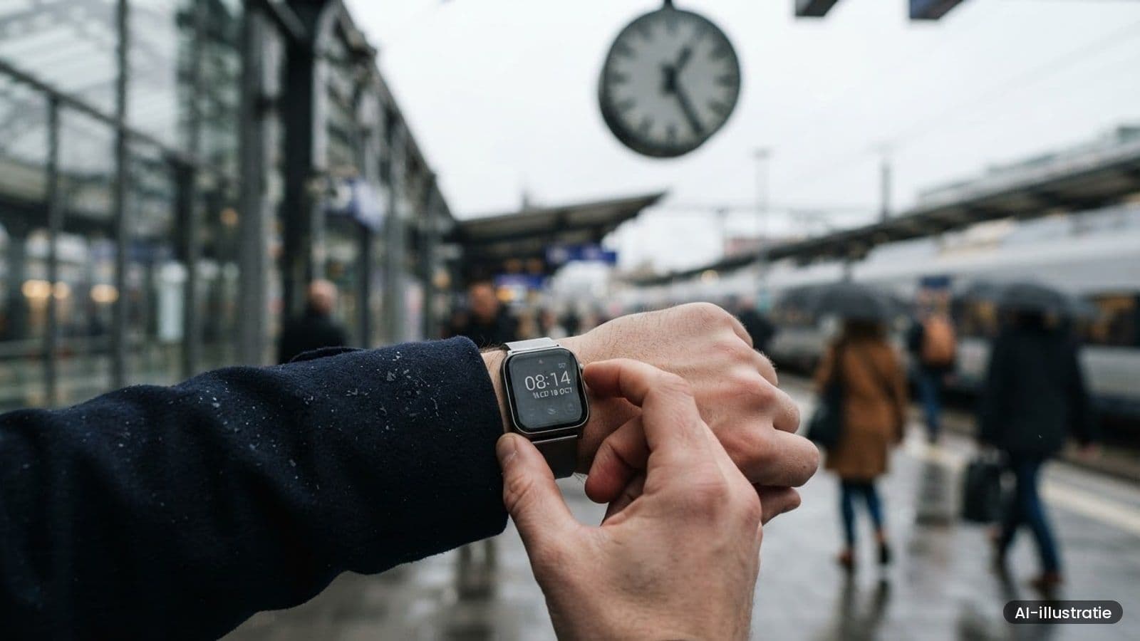 AI-illustratie bij: Apple Watch toont verkeerde tijd na wissel naar wintertijd
