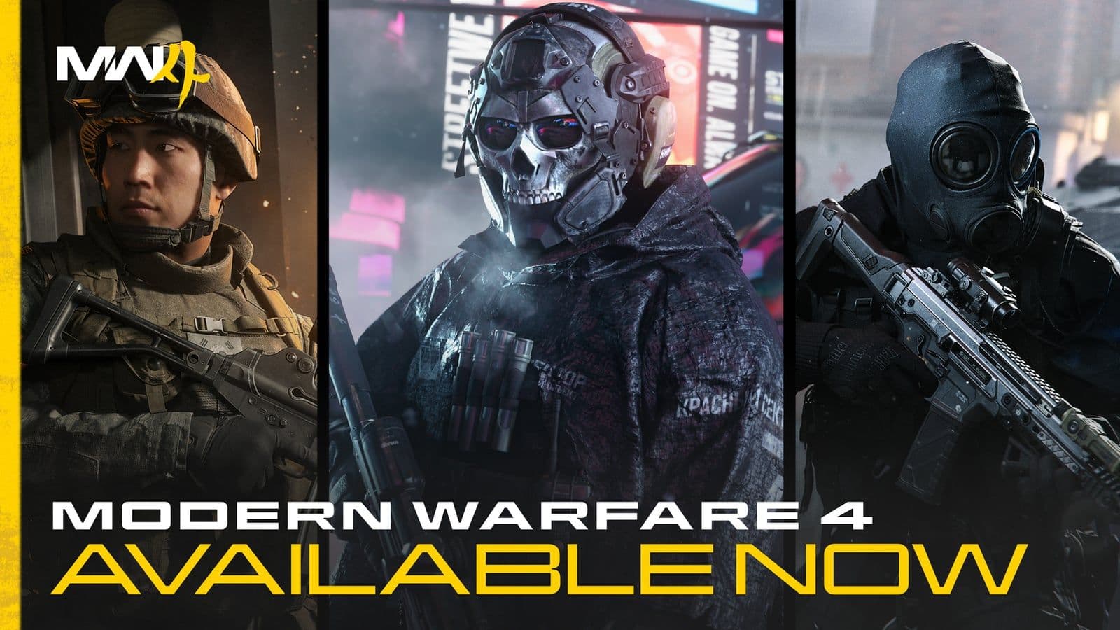 Call of Duty: Modern Warfare 4 promotiebeeld met drie operators