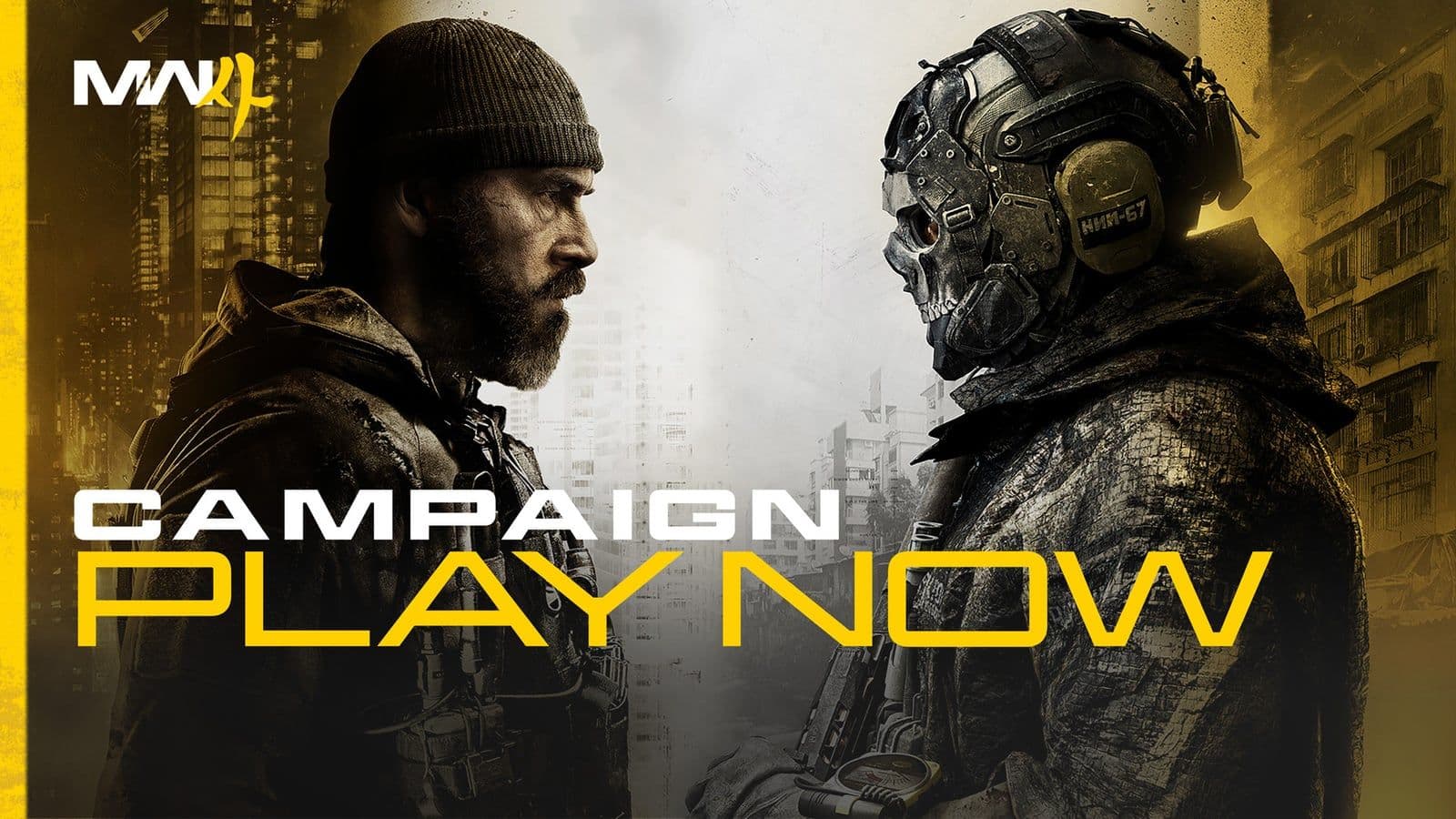 Campagne artwork van Modern Warfare 4 met Captain Price en Ghost