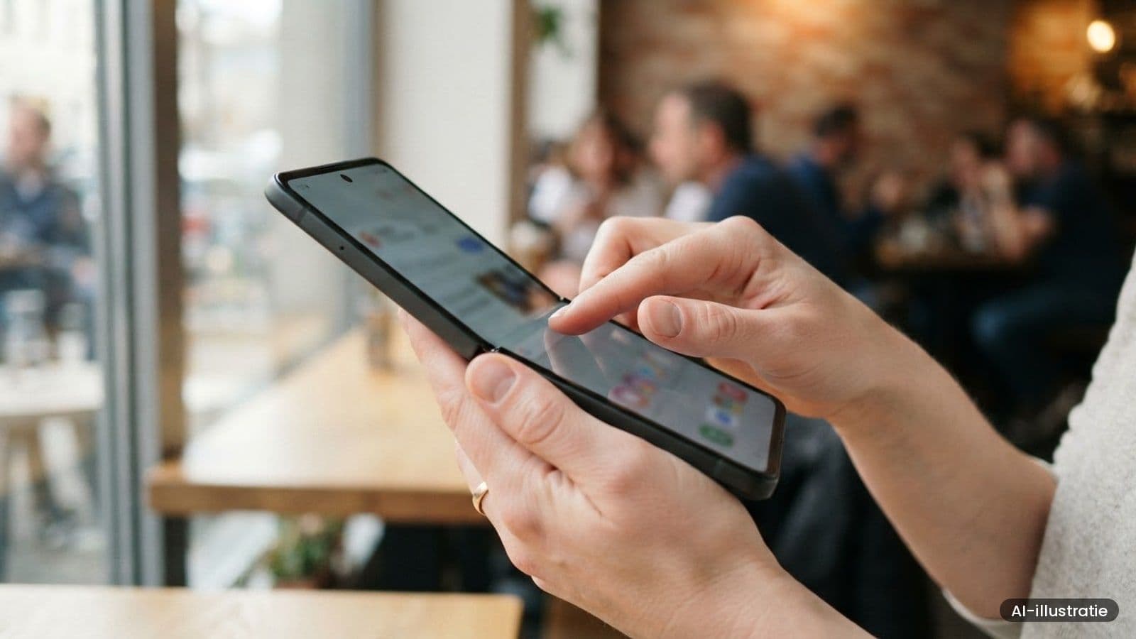 AI-illustratie bij: Eerste iPhone Duo-kopers melden scheuren in het vouwscherm