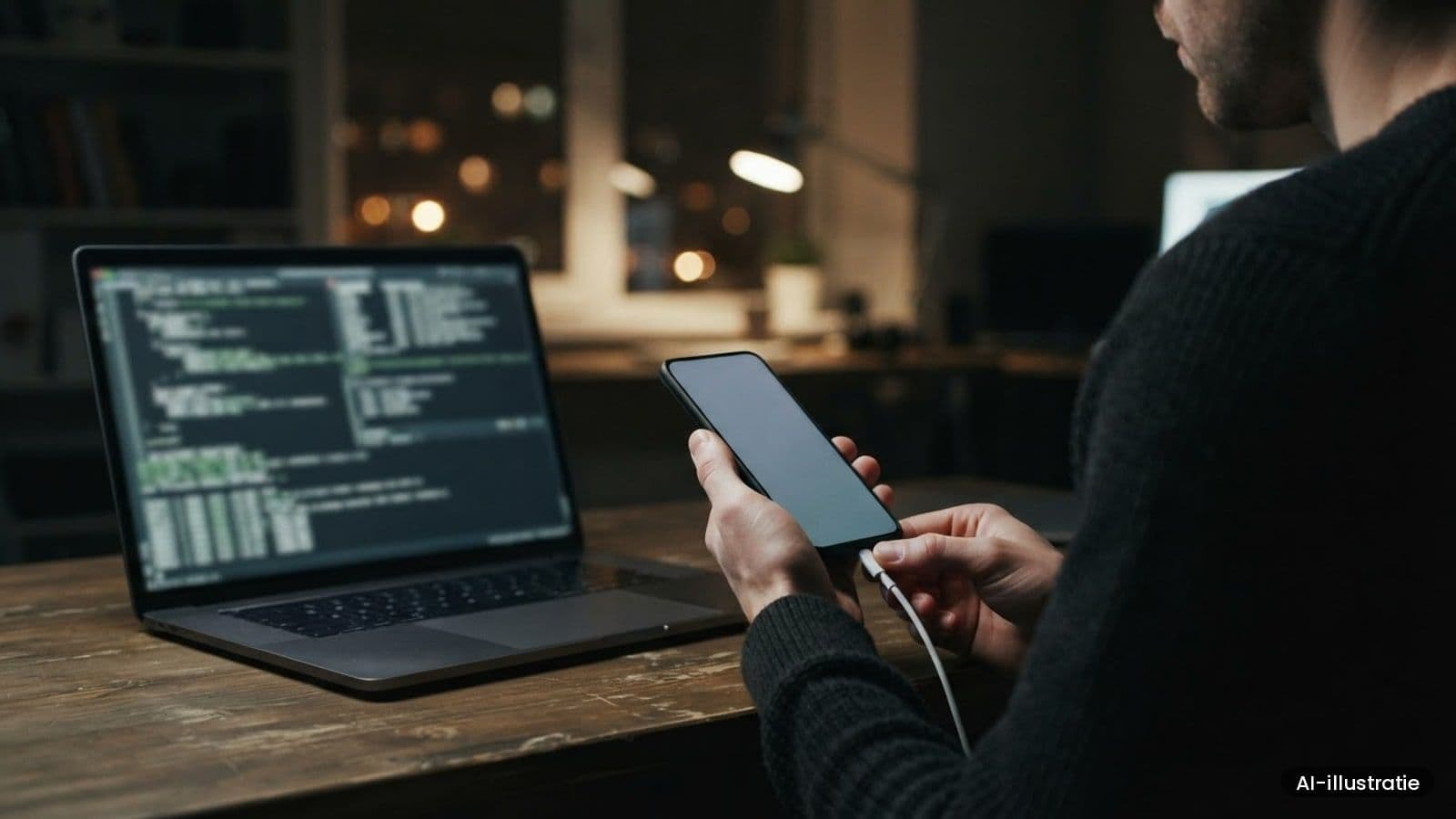 AI-illustratie bij: Hackers kraken iPhone Duo direct op de releasedag