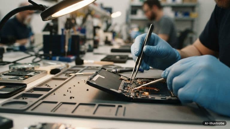 AI-illustratie bij: Teardown van iFixit toont mogelijke oorzaak schade iPhone Duo