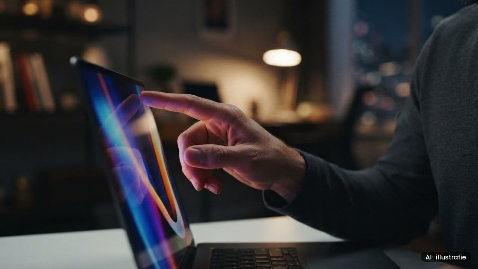 AI-illustratie bij: Gerucht: Apple toont woensdag eerste MacBook Pro met oled-touchscreen