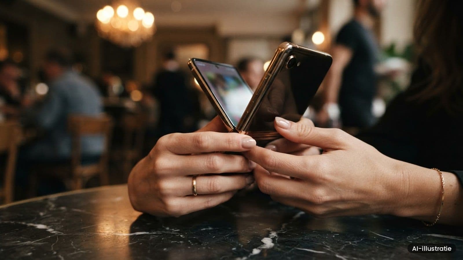AI-illustratie bij: Samsung presenteert luxe vouwtelefoon Galaxy W27